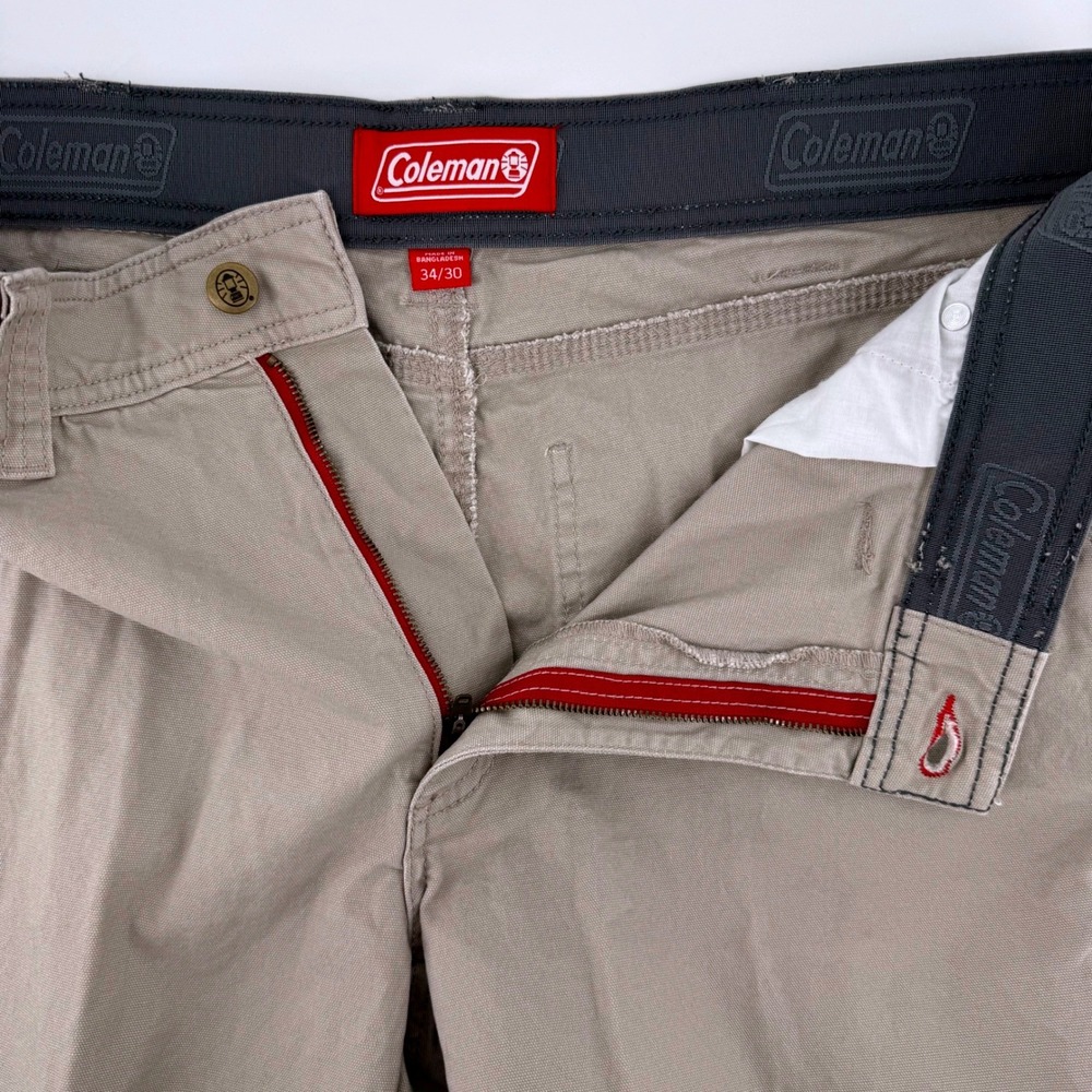 Coleman Rugged Canvas Utility Work Outdoor Pants 36x29 Khaki‎ Tan Straight Leg - Picture 2 of 7